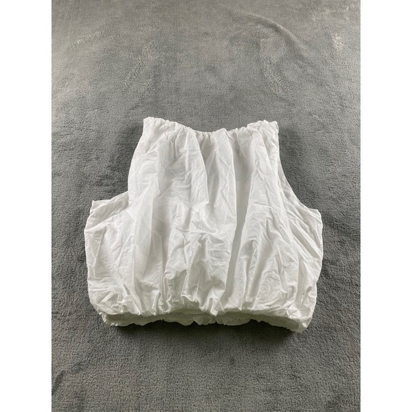 A New Day Womens White Square Neck Bubble Hem Tank Top Sleeveless Size M - Picture 9 of 11